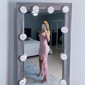 Asymmetrical Ruffled-Hem Bodycon Dress